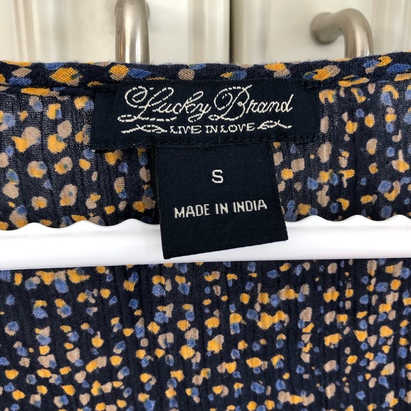 🥳HOST PICK🥳 Lucky Brand blue and gold lightweight blouse - Picture 9 of 11